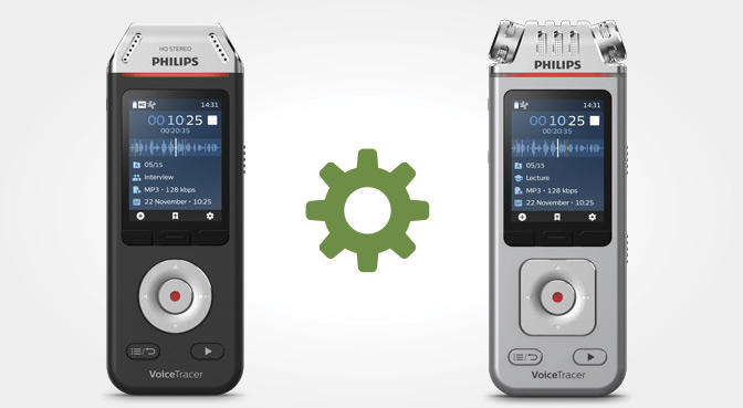 PHILIPS Enregistreur De Voix DVT2050 - Enregistrement Stéréo MP3 Pour Conversations Et Radio FM
