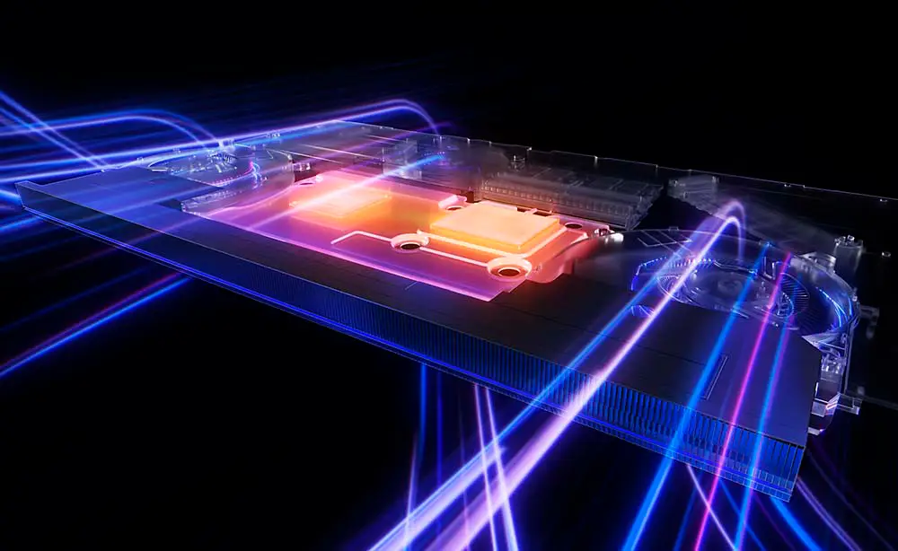 Notebook ROG Strix SCAR 18 Windows 11 Negro + Mochila + Mouse Vista lateral delgada del Notebook ASUS U9 ARL HX resaltando su perfil ultracompacto