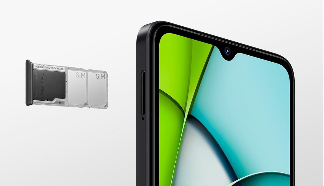 Celular Redmi A3x 64GB/3GB Negro Liberado Redmi A3X negro liberado en vista lateral mostrando el diseño compacto y elegante del dispositivo