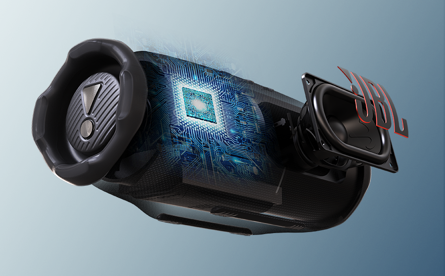 Vista frontal del parlante Bluetooth port&aacute;til JBL Charge 6 en color negro