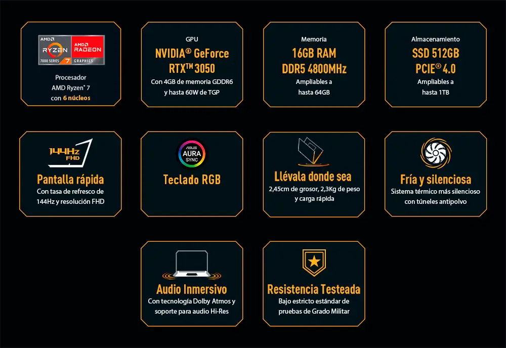 Notebook Gamer ROG Strix SCAR 16 Windows 11 + Mochila Vista trasera del Notebook ASUS U9 ARL HX mostrando la tapa con logo ASUS