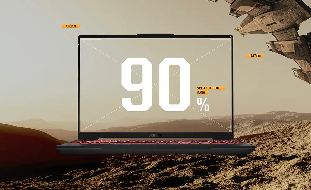 Notebook Gamer ROG Strix SCAR 16 Windows 11 + Mochila Notebook ASUS U9 ARL HX mostrando los puertos de conexión USB-C, HDMI y audio