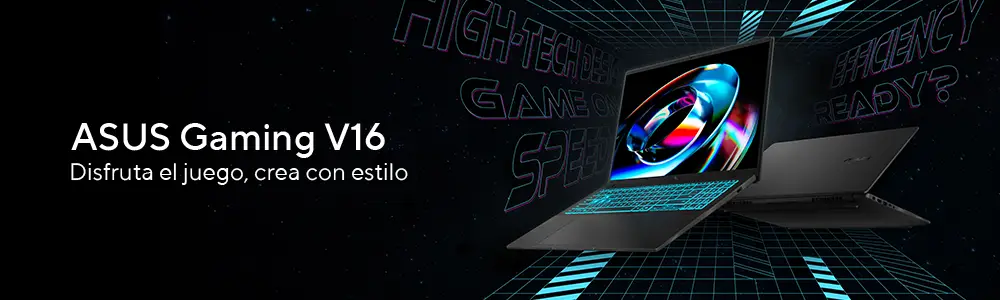 Notebook Gamer ASUS V16 Gaming Intel Core 7 Notebook con procesador Intel Core i7 de alto rendimiento vista frontal