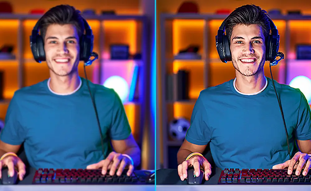 Notebook Gamer ASUS V16 Gaming Intel Core 7 Notebook con procesador Intel Core i7 mostrando puertos de conexión laterales