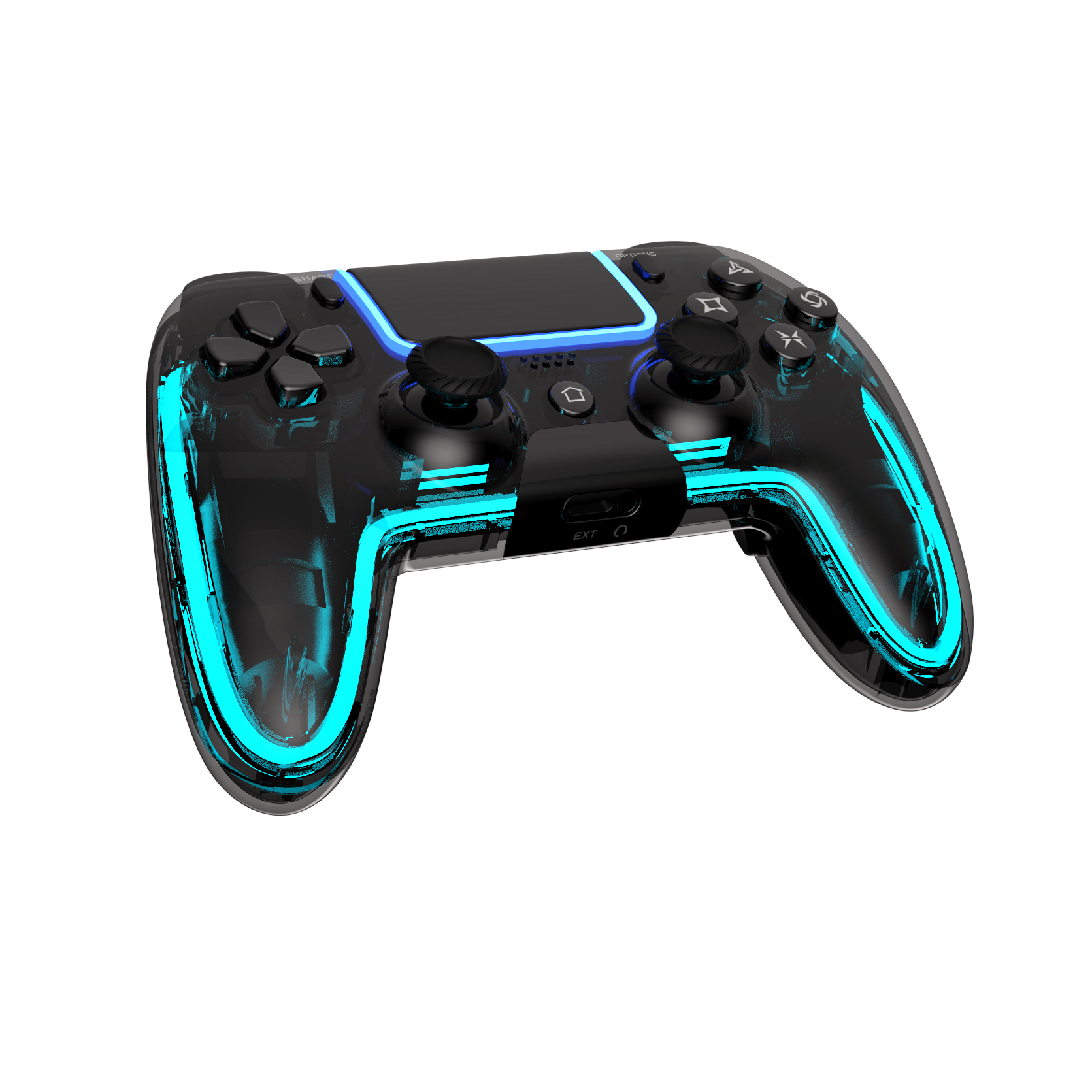 Control Gear Gamer compatible con PS4 y PC con iluminaci&oacute;n RGB vista frontal