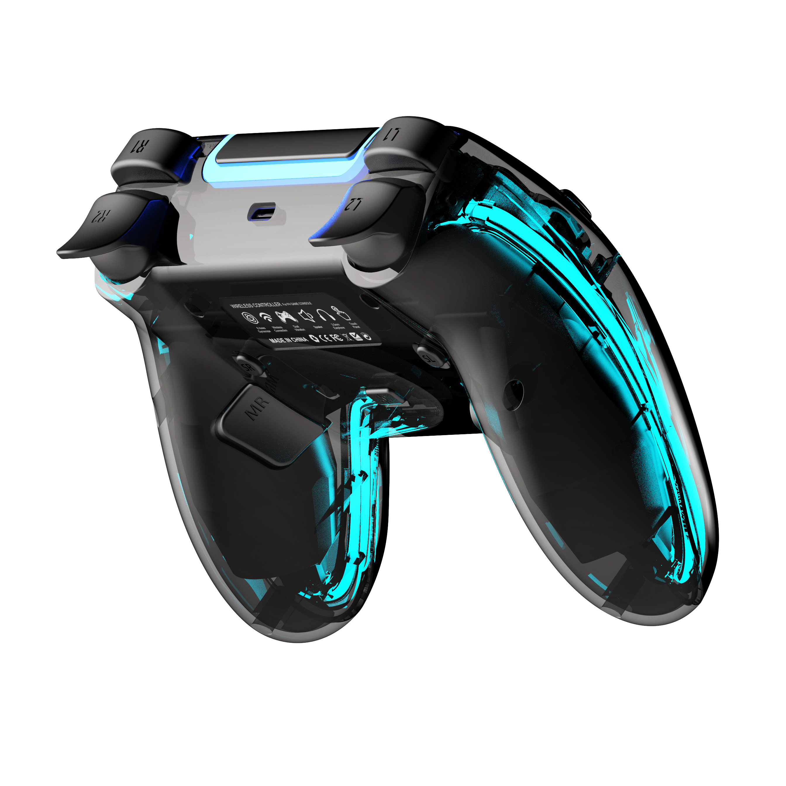 Control Gear Gamer compatible con PS4 y PC con iluminaci&oacute;n RGB vista frontal