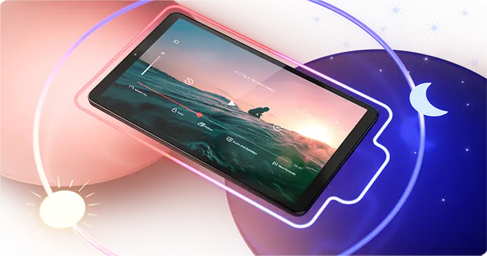 Paisaje de un lago y montañas resaltando la gran definición