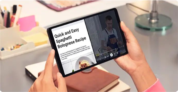 Paisaje de un lago y montañas resaltando la gran definición