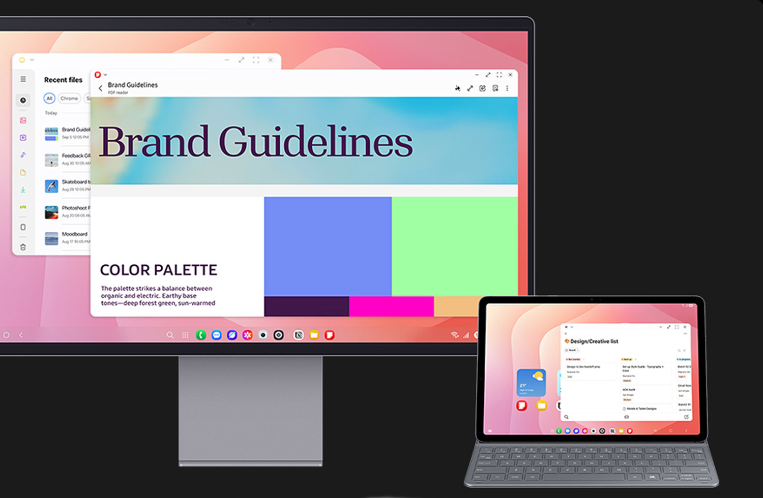 Paisaje de un lago y montañas resaltando la gran definición